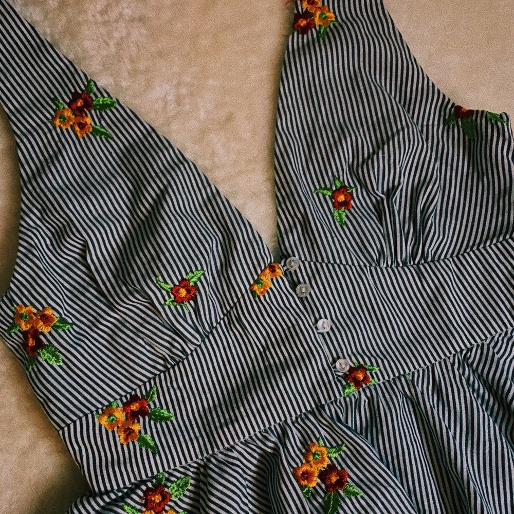 Deep V-neck blouse